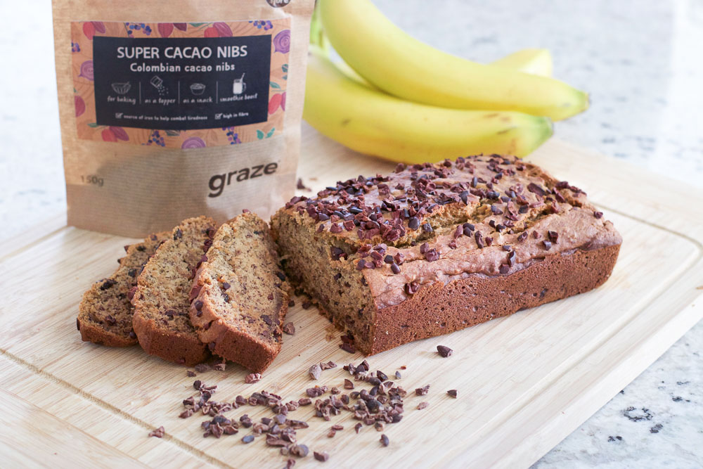 Cacao Nib Banana Bread