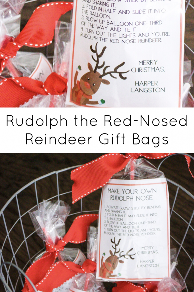 Rudolph the Red Nosed Reindeer Gift Bags | Southern Made Blog This fun, little holiday gift idea is perfect for classmates or your kid's friends.