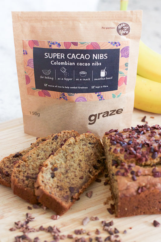Cacao Nib Banana Bread